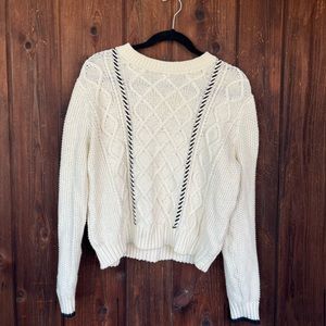 La Ligne for Target white cableknit sweater size S